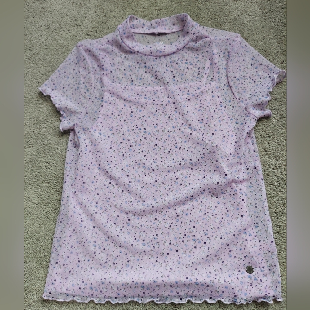 Purple floral shirt from Justice, Size 12